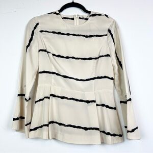 *SELLING AS IS* Water Stained Silk DEREK LAM 10 Crosby White Printed Crew Top 2